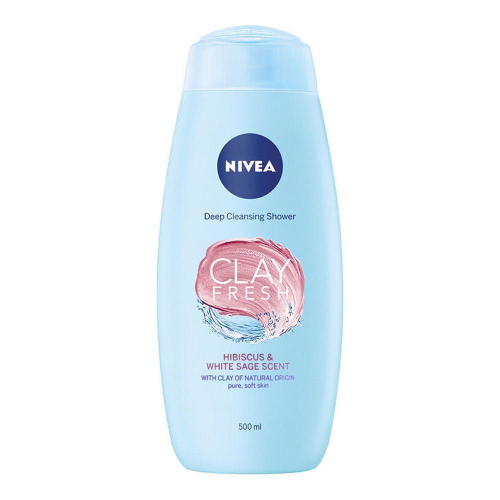 Nivea Clay Fresh Hibiscus & White Safe Scent Deep Cleansing Shower, 500ml