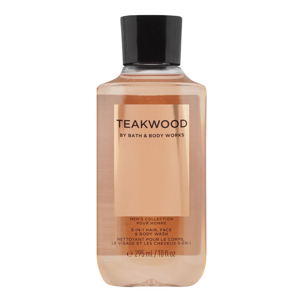 Bath & Body Works Teakwood Men's 3-In-1 Hair, Face & Body Wash, 295ml