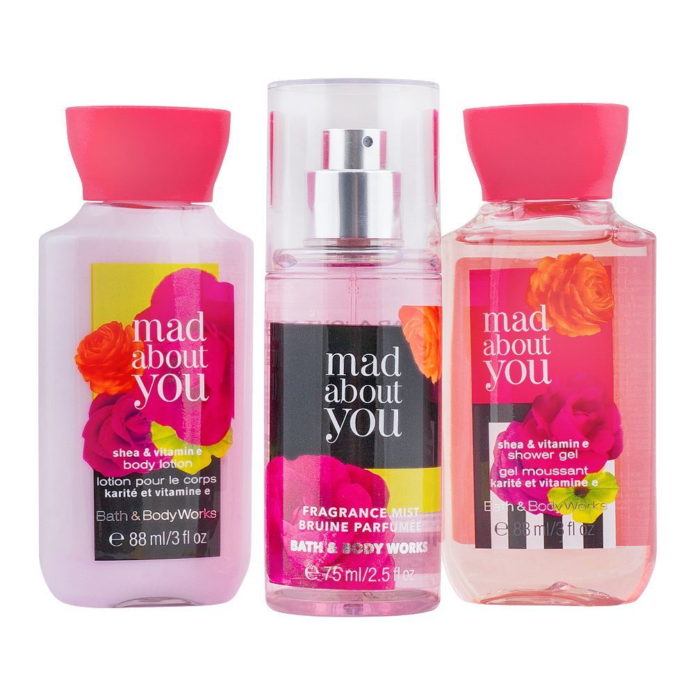 Bath & Body Works Mad About You Mini Gift Set, Shower Gel + Body Lotion + Mist