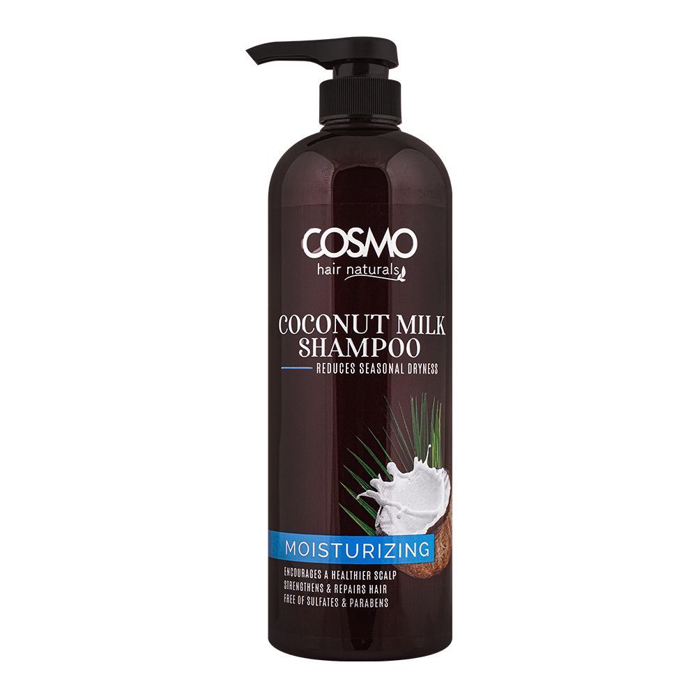 Cosmo Hair Naturals Coconut Milk Moisturizing Shampoo, Strengthens & Repairs Hair, 1000ml