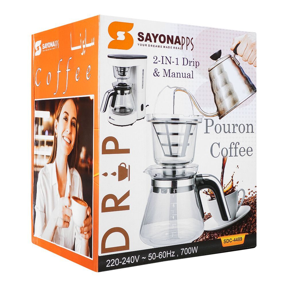 Sayona 2-In-1 Drip & Manual, 700W, SDC-4489