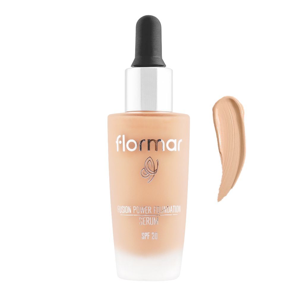 Flormar Fusion Power Foundation Serum, SPF20 SF060, Soft Beige