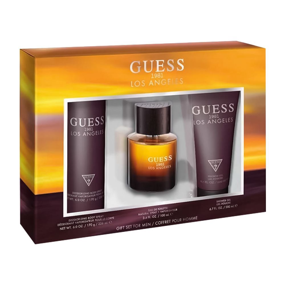 Guess 1981 Los Angeles Set For Men, Eau De Toilette, 100ml + Body Spray, 226ml + Shower Gel, 200ml